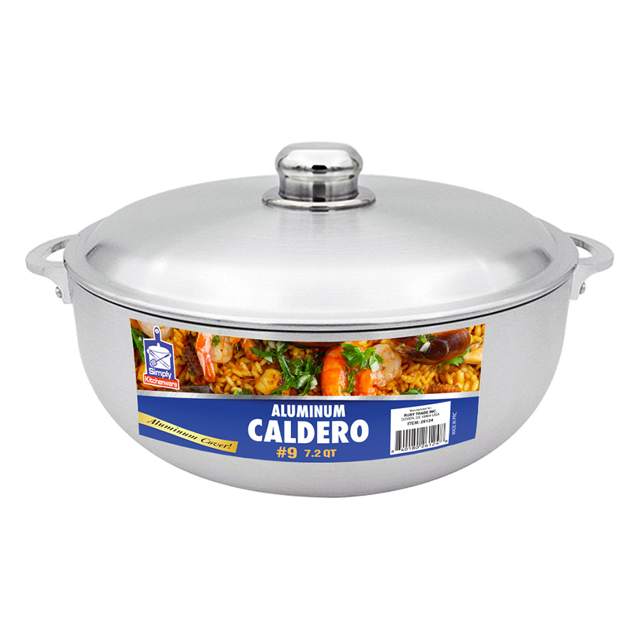 SIMPLY KITCHENWARE ALUMINUM CALDERO 7.2 QT WITH ALUMINUM LID
