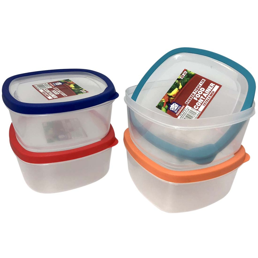 SIMPLY KITCHENWARE FOOD CONTAINER 60 OZ RUBBER RIM LID