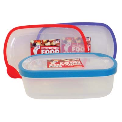 SIMPLY KITCHENWARE FOOD CONTAINER RECTANGULAR 56 OZ RUBBER RIM LID