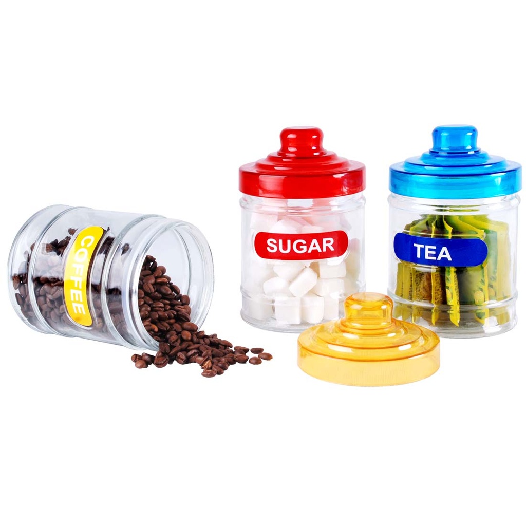 SIMPLY KITCHENWARE GLASS CANISTER 13.5 OZ AIR TIGHT ASSORTED DESIGNS