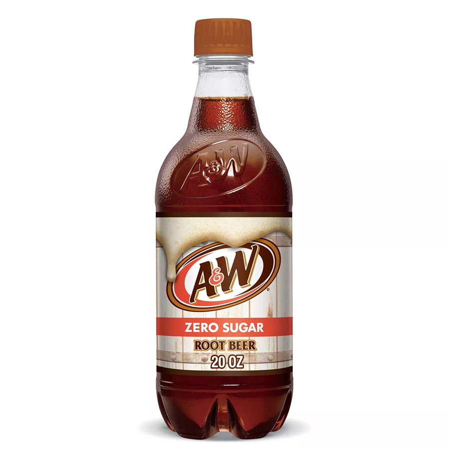 A&W SODA 20 OZ ZERO SUGAR ROOT BEER