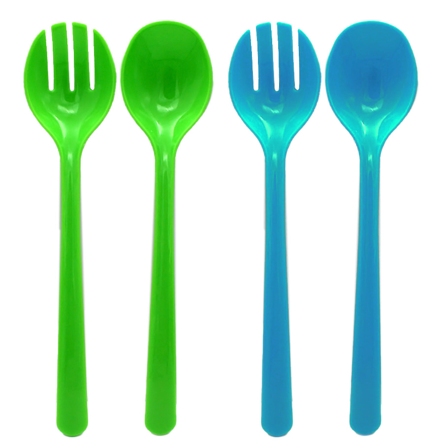 SIMPLY KITCHENWARE PLASTIC SALAD SPOON 11 IN 2 PK ASSORTED COLORS