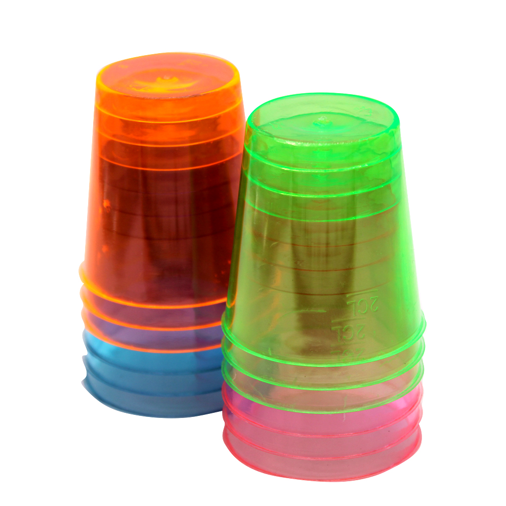 SIMPLY KITCHENWARE PLASTIC SHOT GLASSES 1 OZ 12 CT ASSORTED COLORS