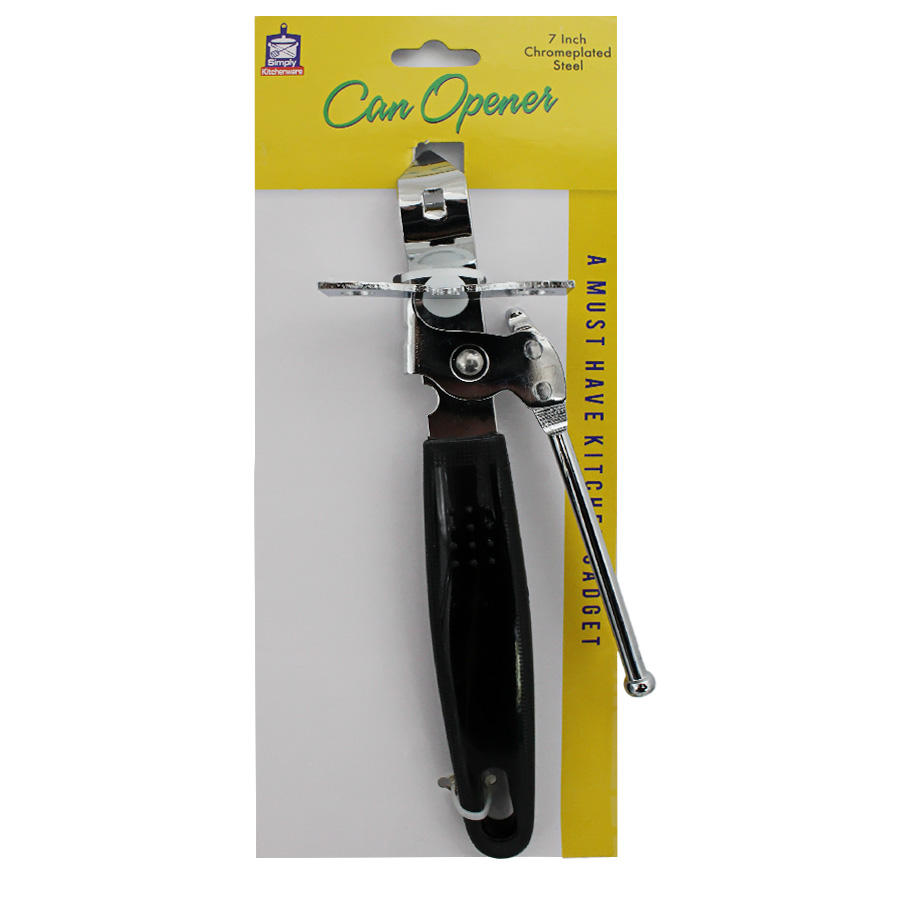 SIMPLY KITCHENWARE STEEL CAN OPENER 7 IN CHROMEPLATED