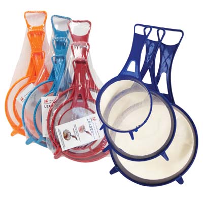 SIMPLY KITCHENWARE STRAINER 3 PK ASSORTED SIZES & COLORS 7 X 3.5 IN 9 X 5 IN AND 11 X 6 IN