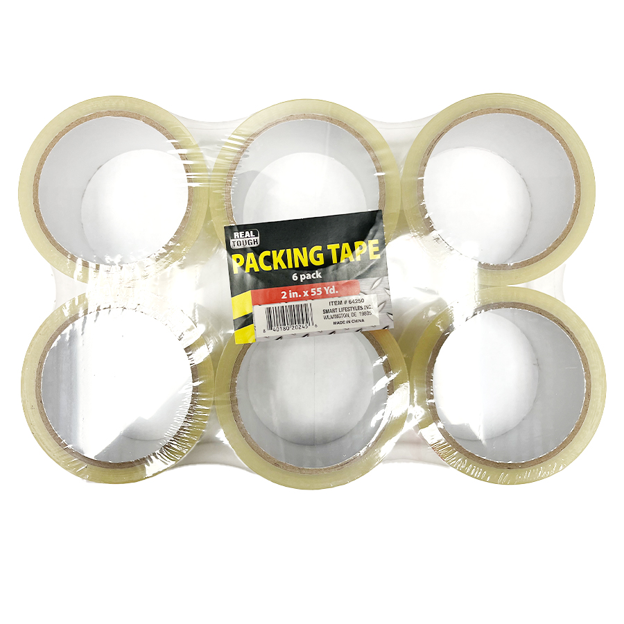 SIMPLY PACKING TAPE 2 IN 55 YD 6 PK 36 MIC CLEAR