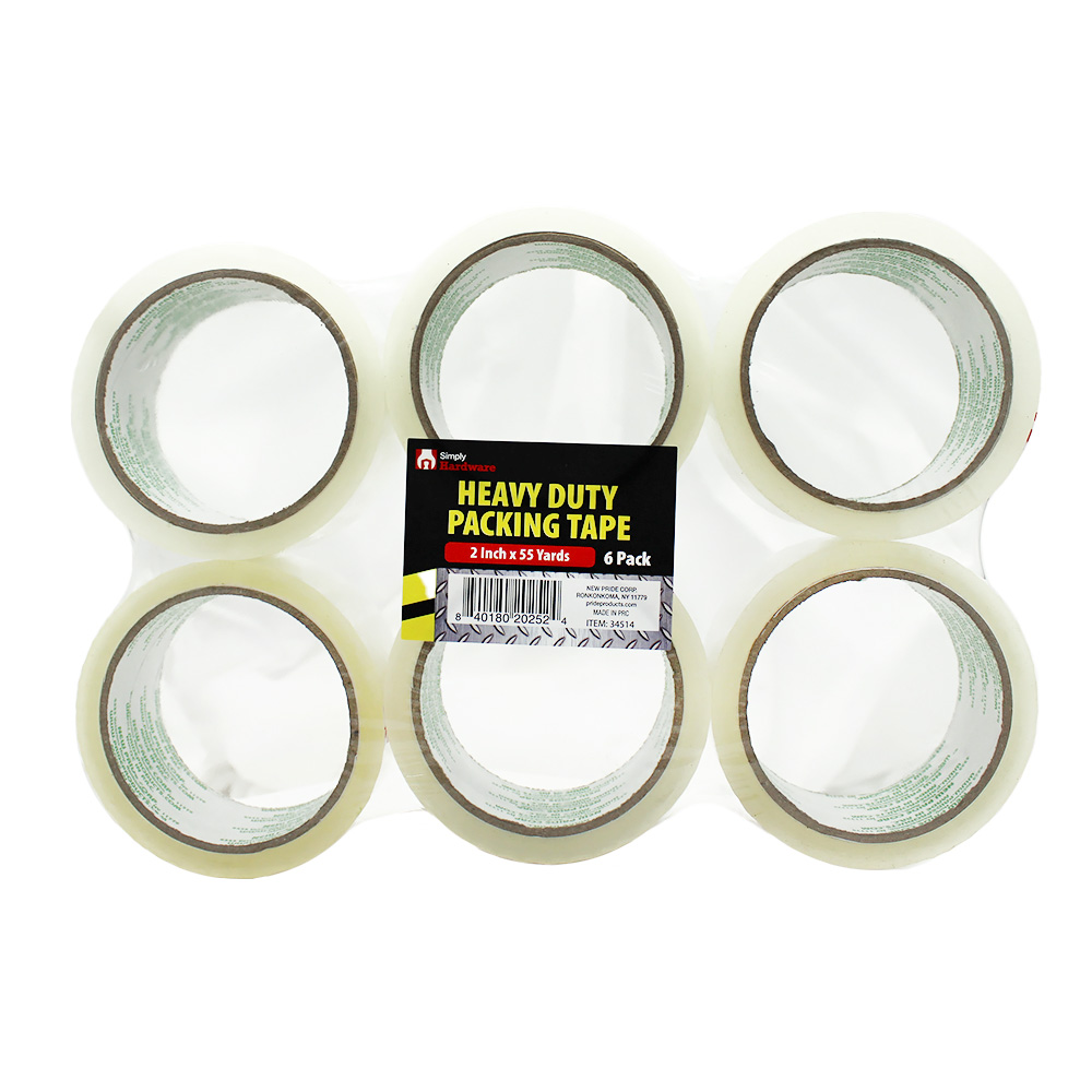 SIMPLY PACKING TAPE 2 IN 55 YD 6 PK 45 MIC HEAVY DUTY CLEAR