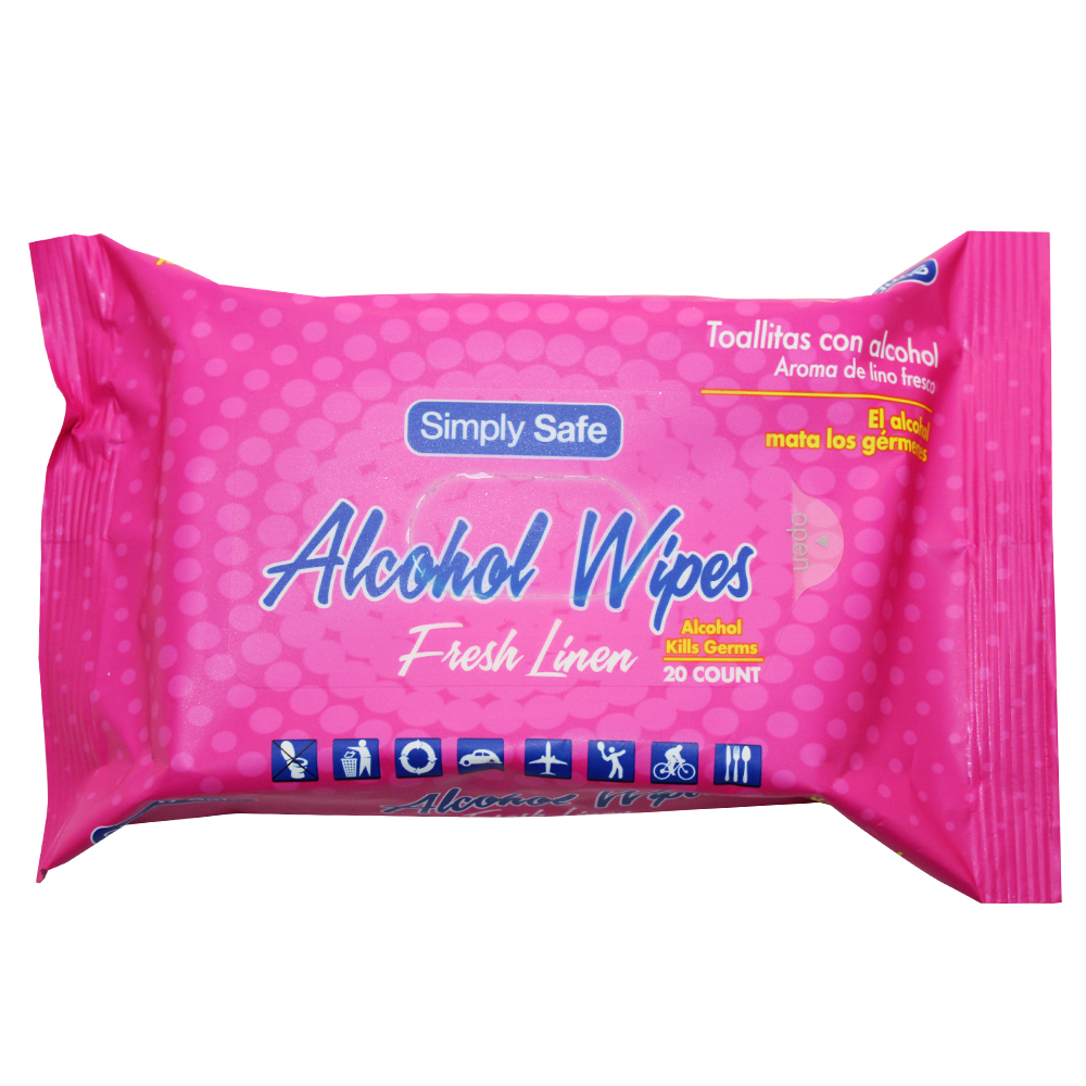 SIMPLY SAFE ALCOHOL WIPE 75% 20 CT 0.75