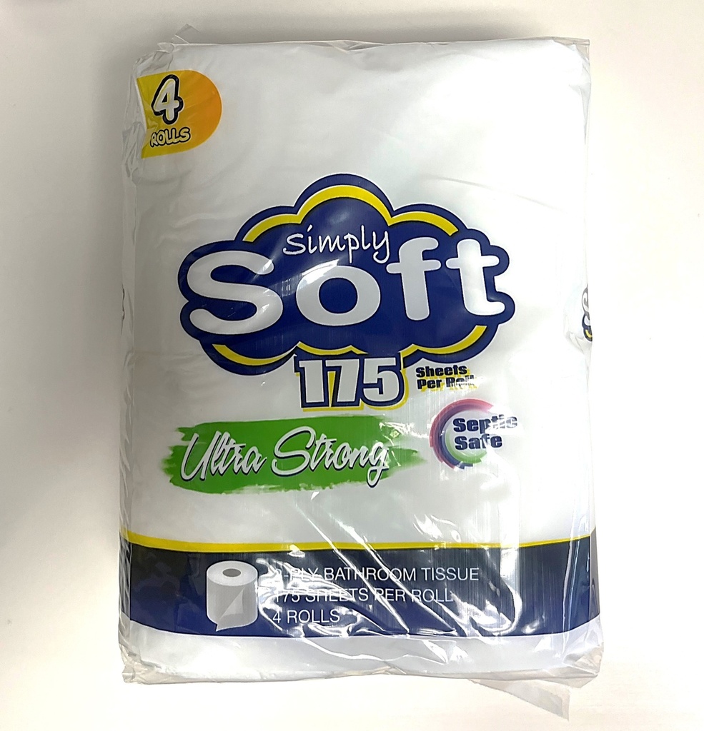 SIMPLY SOFT BATH TISSUE 175 SHEET 2 PLY 4PK