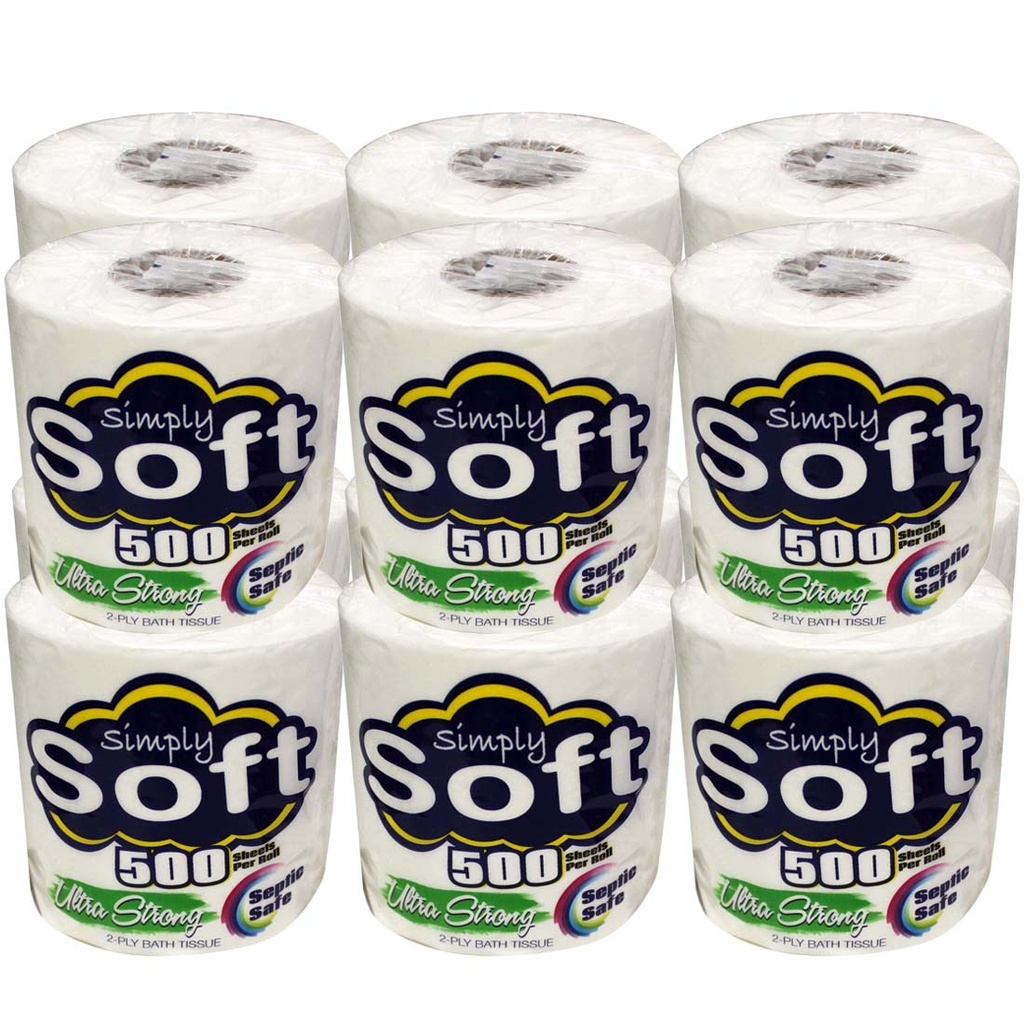 SIMPLY SOFT BATH TISSUE 500 SHEET 2 PLY
