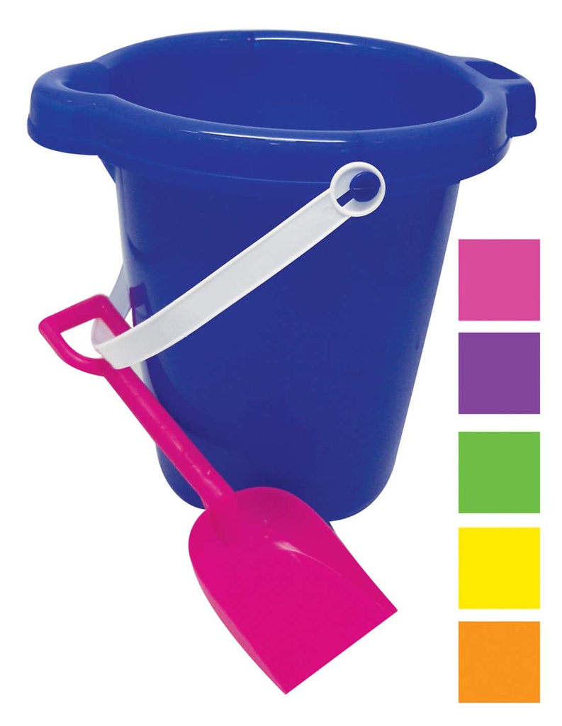 SIMPLY TOYS BEACH PAIL 7 IN WITH SHOVEL & SPOUT