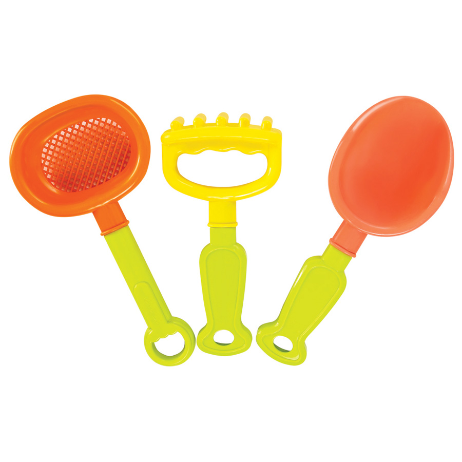 SIMPLY TOYS SAND TOOL 3 CT 3 CPC SET ASSORTED C - 8.25 X 8.25 X 9 IN