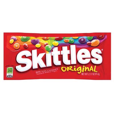SKITTLES CHEWY CANDY 2.17 OZ ORIGINAL SINGLE BAG