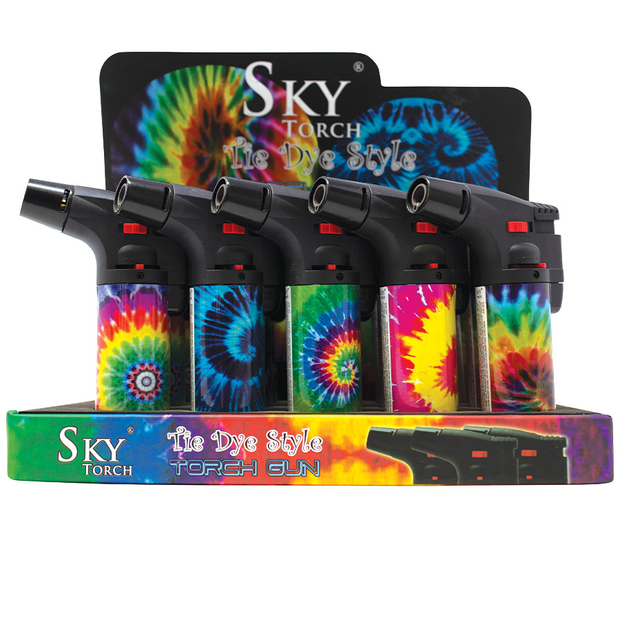 SKY TORCH LIGHTER 1 CT GUN TIE DYE STYLE SK101TD