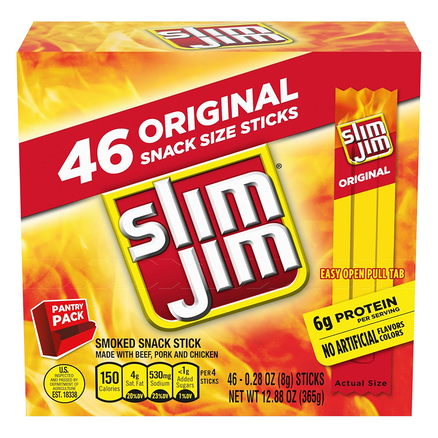 SLIM JIM SMOKED MEAT STICK 46 CT ORIGINAL FLAVOR