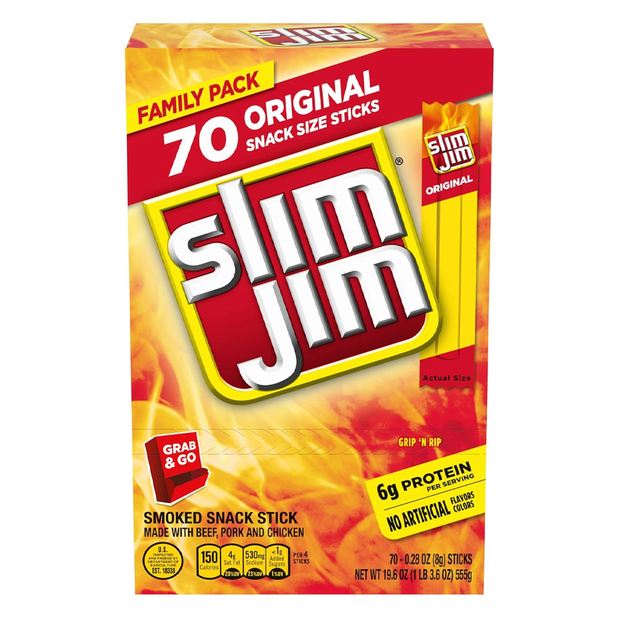 SLIM JIM SMOKED MEAT STICK 70 CT ORIGINAL FLAVOR