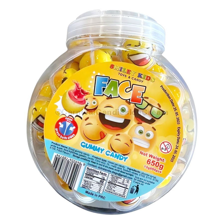SMILEY KIDS 13 G FACE GUMMY CANDY