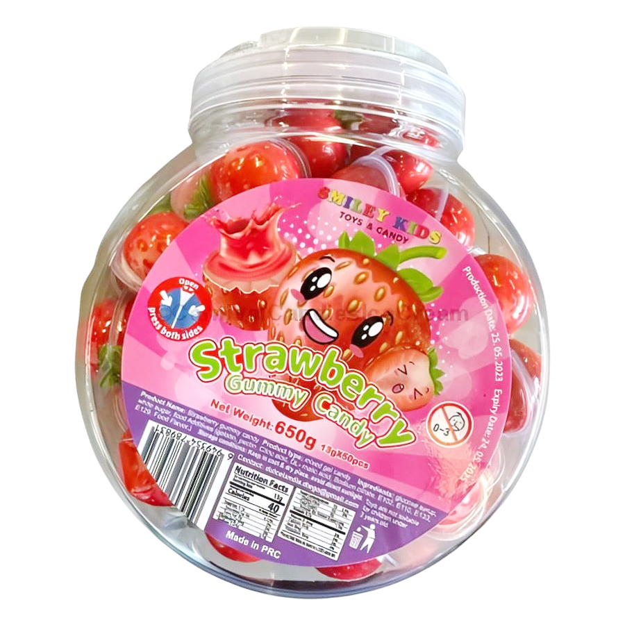 SMILEY KIDS 13 G STRAWBERRY GUMMY CANDY