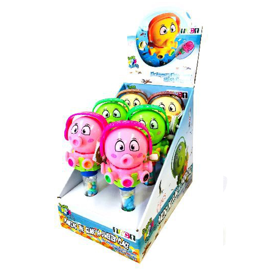 SMILEY KIDS TOYS & CANDY 1 CT OCTOPUS WITH WHEELS