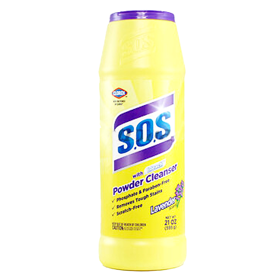SOS POWDER CLEANER WITH BLEACH 21 OZ LAVENDER