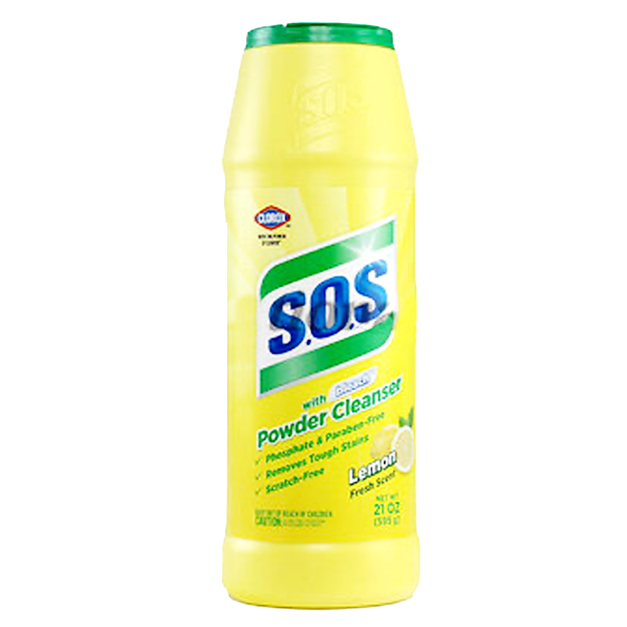 SOS POWDER CLEANER WITH BLEACH 21 OZ LEMON