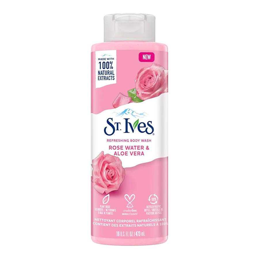ST.IVES BODY WASH 16 OZ ROSE WATER & ALOE VERA