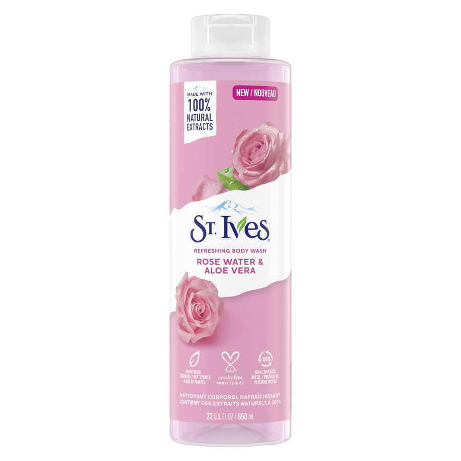 ST.IVES BODY WASH 22 OZ ROSE+ALOE VERA