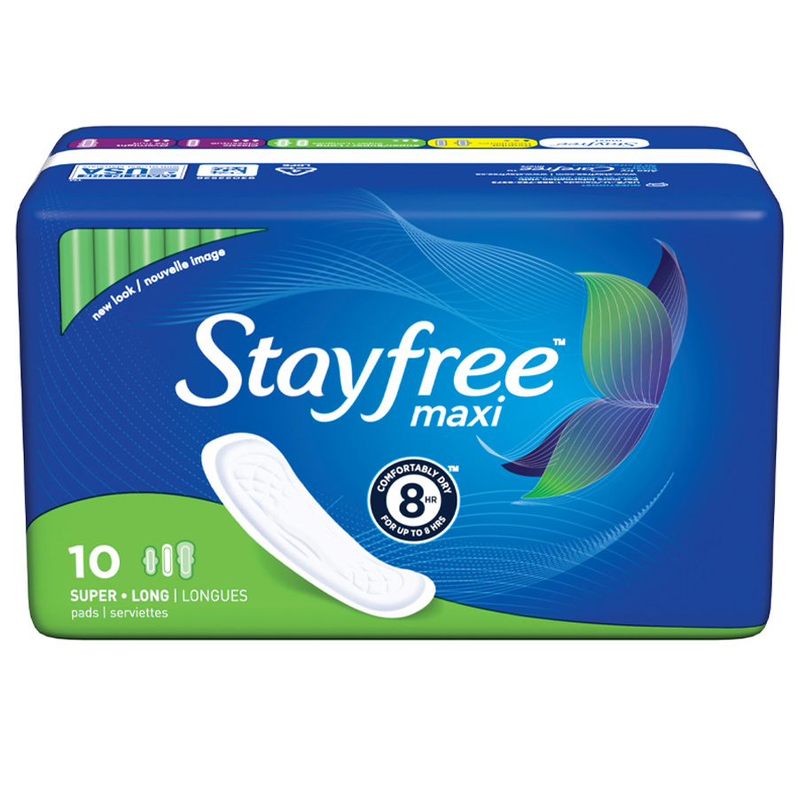STAYFREE PADS 10 CT MAXI SUPER