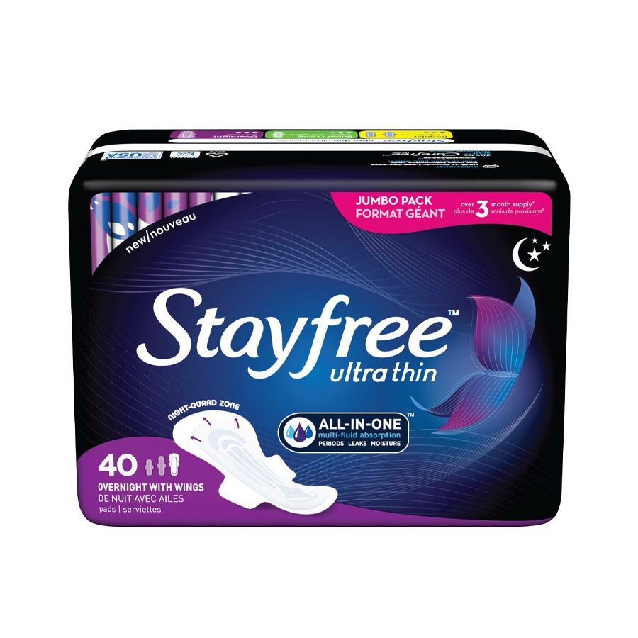 STAYFREE PADS 40 CT ULTRA THIN OVERNIGHT