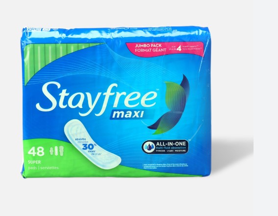 STAYFREE PADS 48CT SUPER