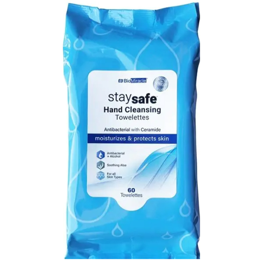 STAYSAFE WIPES 60 CT HAND CLEANSING