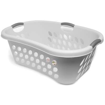 STERILITE LAUNDRY BASKET PLASTIC WHITE HIP HOLD