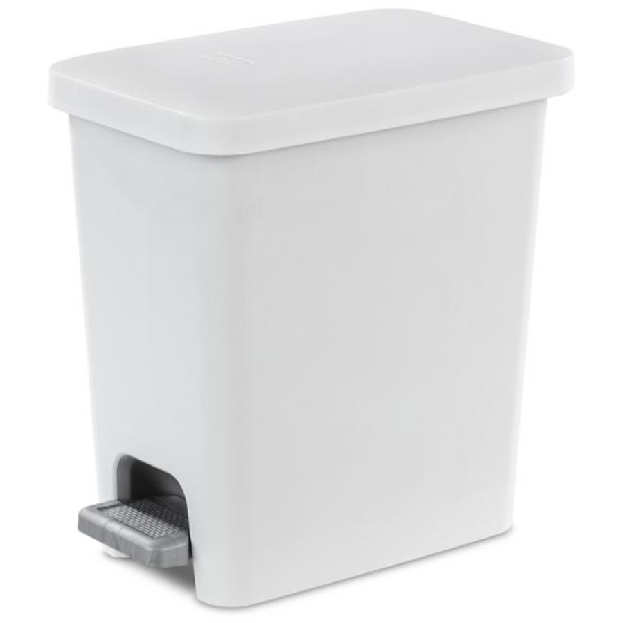 STERILITE WASTE BASKET 2.7 GAL REC STEPON WHITE