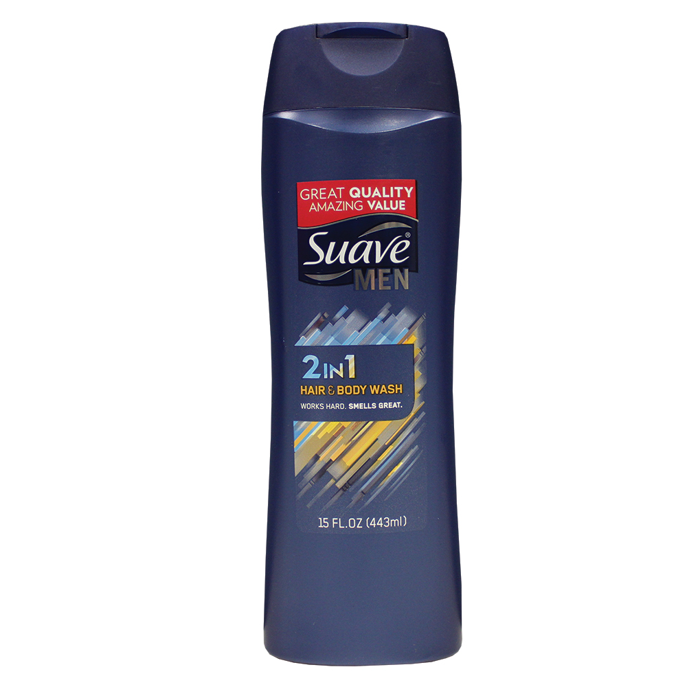 SUAVE HAIR & BODY WASH 15 OZ MEN 3IN1