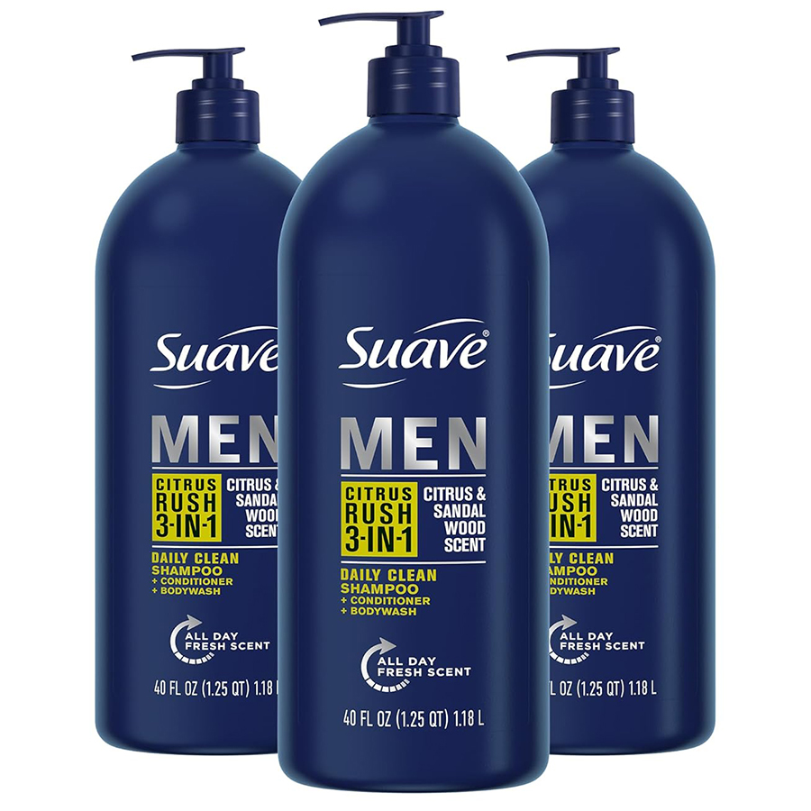 SUAVE MEN SHAMPOO 3 IN 1 40 OZ CITRUS RUSH WITH PUMP