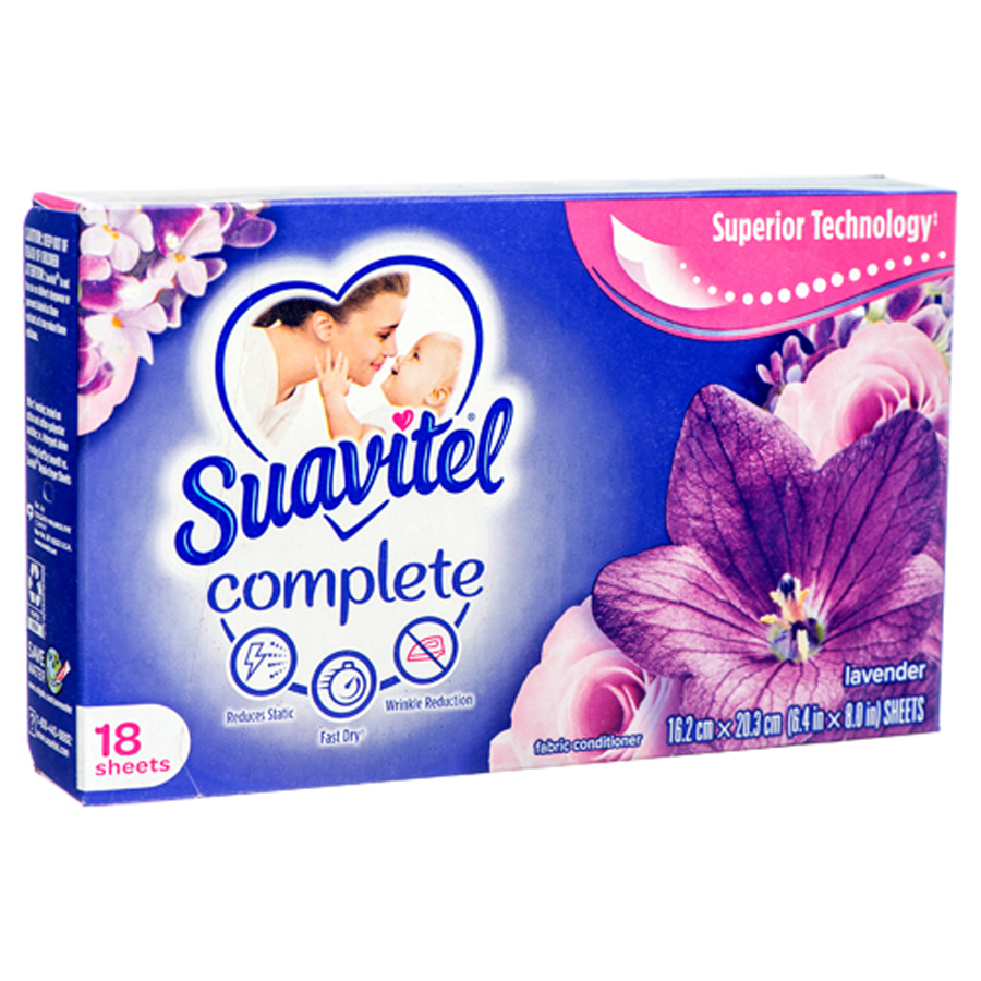 SUAVITEL DRYER SHEETS 18 CT LAVENDER