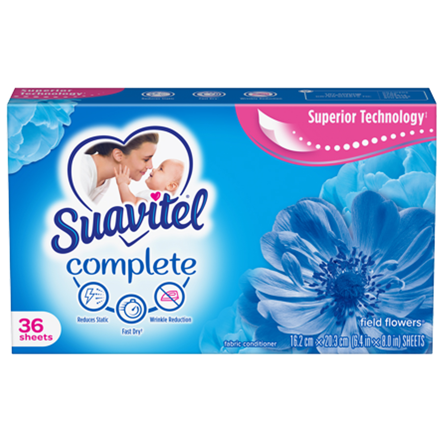 SUAVITEL DRYER SHEETS 36 CT FIELD FLOWERS