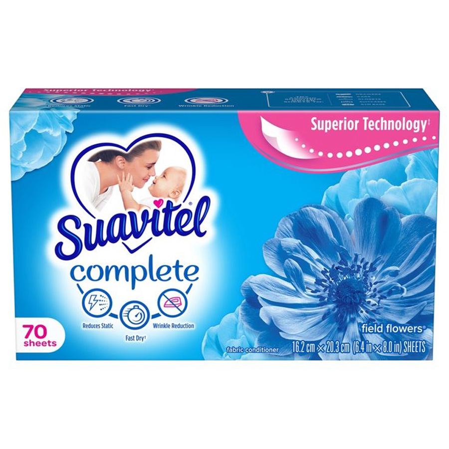 SUAVITEL DRYER SHEETS 70 CT FIELD FLOWER