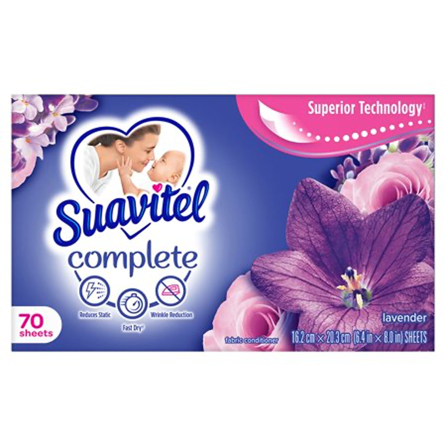 SUAVITEL DRYER SHEETS 70 CT LAVENDER