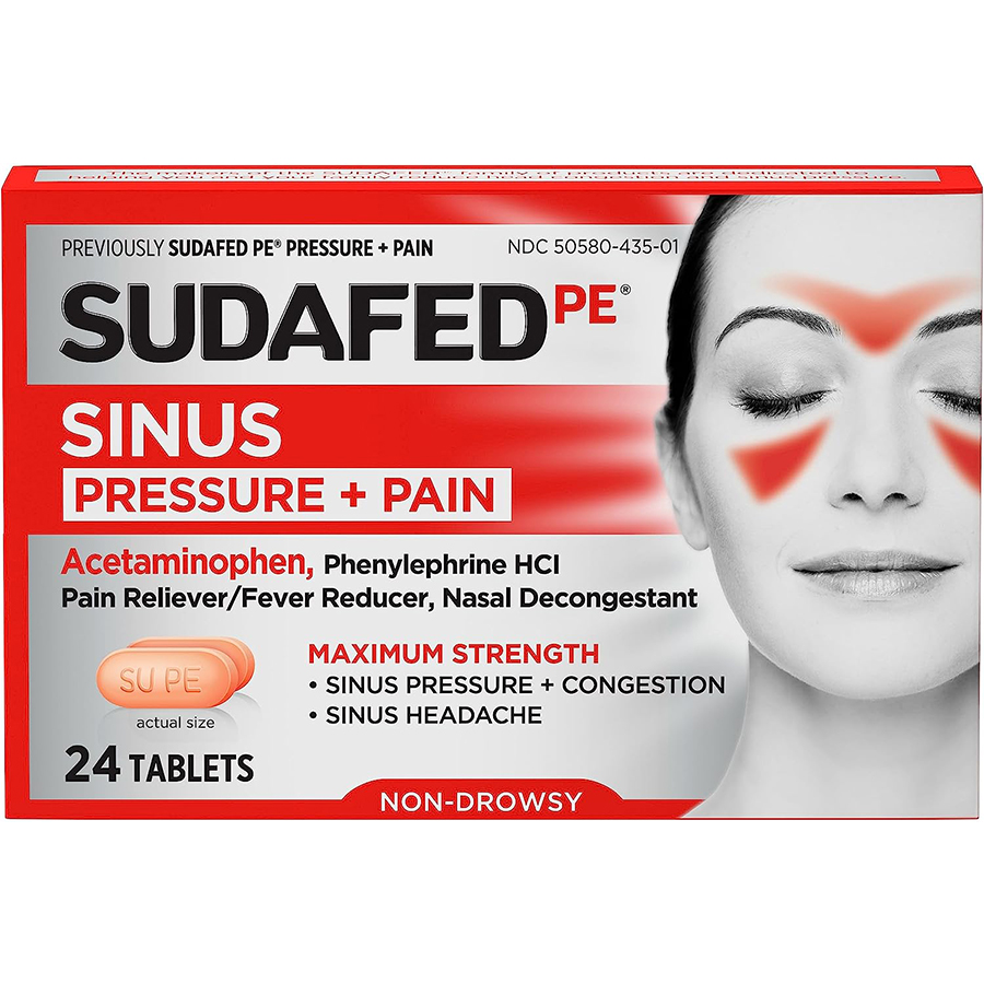 SUDAFED 24 CT SINUS PRESSURE+PAIN CAPLETS