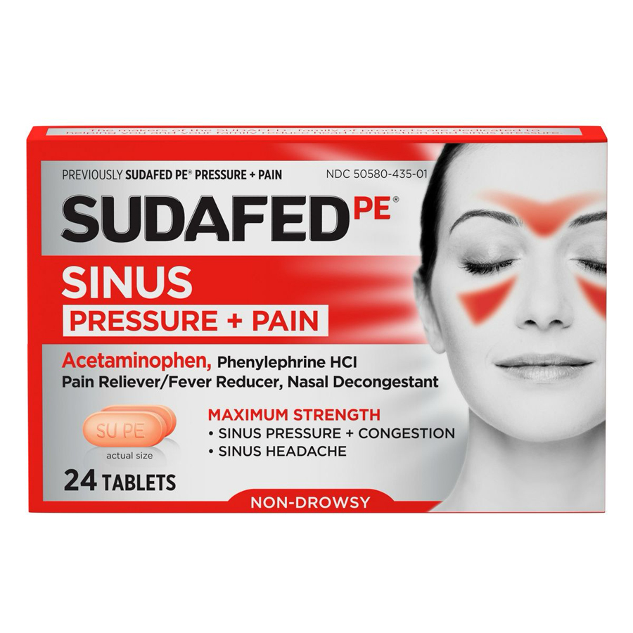 SUDAFED 24 CT SINUS PRESSURE+PAIN CAPLETS
