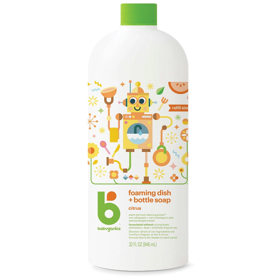 BABYGANICS DISH SOAP REFILL 32 OZ CITRUS