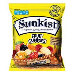 SUNKIST FRUIT GUMMIES 3.5 OZ / 100 G MIXED FRUIT