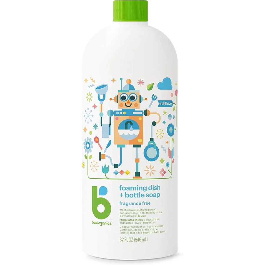 BABYGANICS DISH SOAP REFILL 32 OZ FRAGRANCE FREE