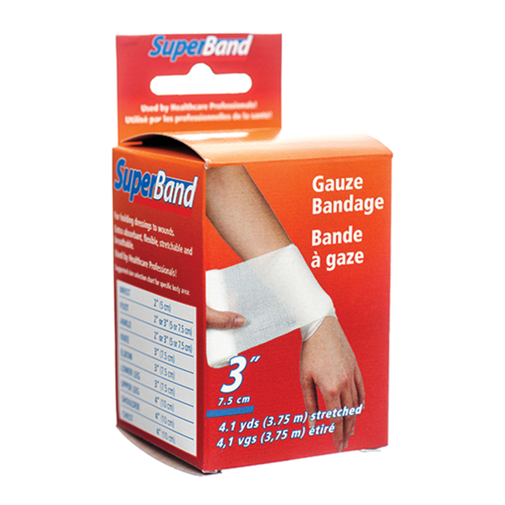 SUPERBAND BANDAGE 3 IN GAUZE BOXED