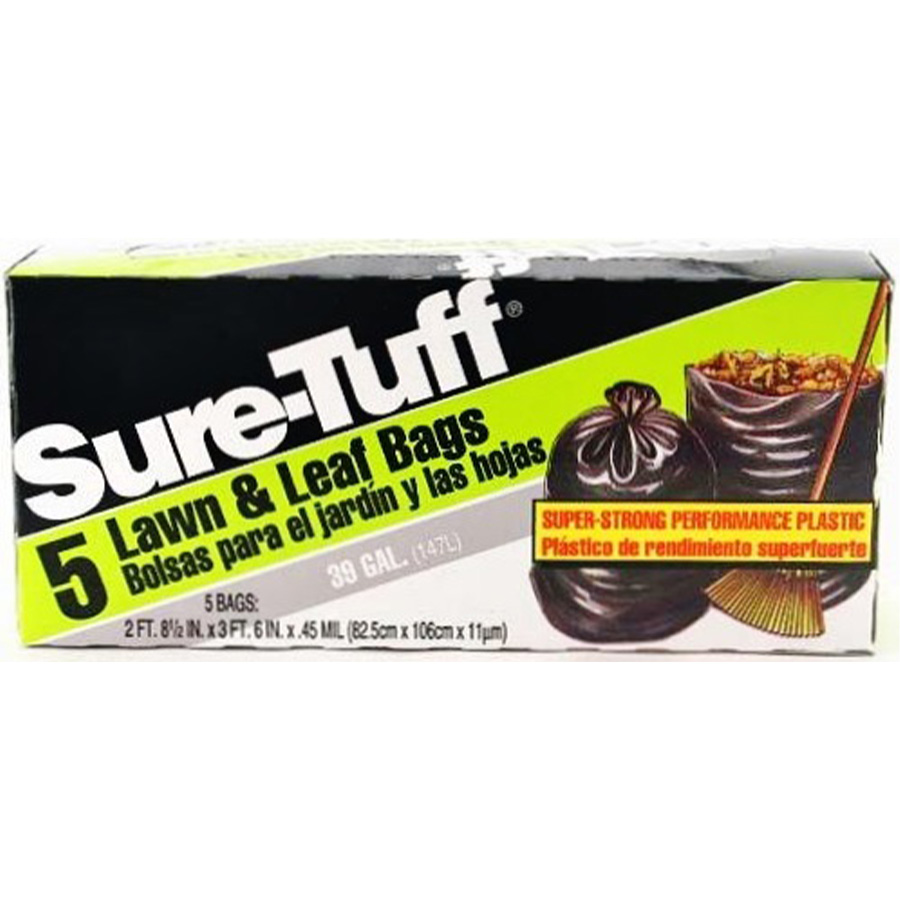 SURE TUFF LAWN & LEAF BAG 39 GL 5 CT BLACK (STF24TL5)