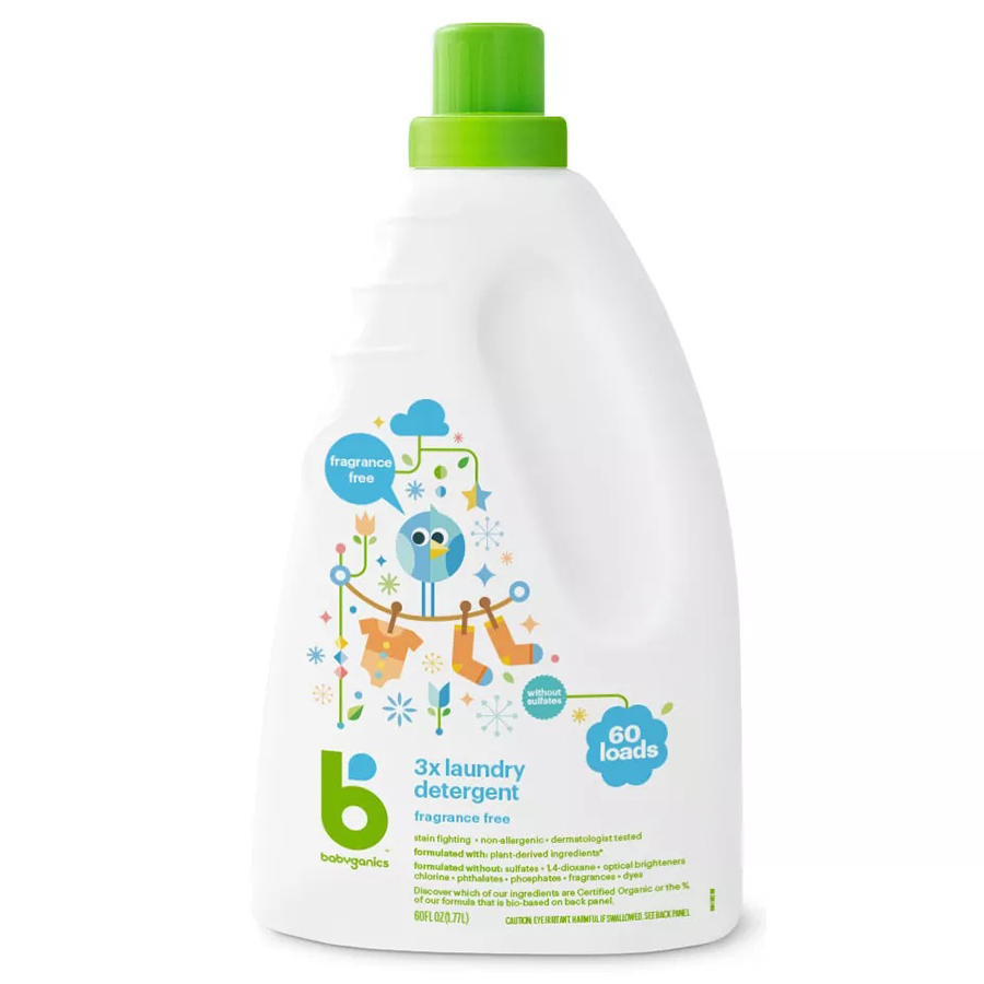 BABYGANICS LIQUID DETERGENT 60 OZ FRAGRANCE FREE