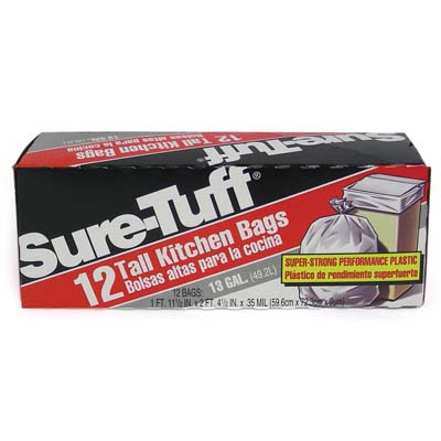 SURE TUFF TALL KITCHEN BAG 13 GL 12 CT (STF 24 K 12)