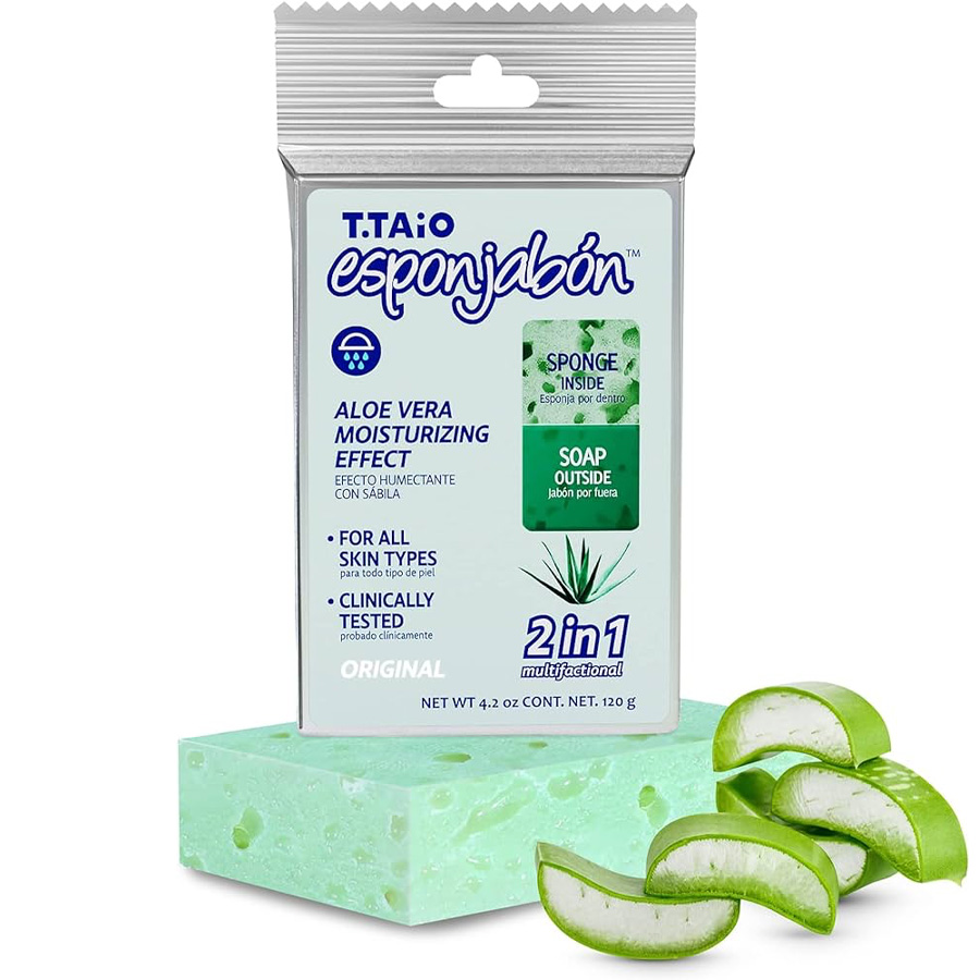 T.TAIO SPONGE BAR SOAP 4.2 OZ / 120 G ALOE VERA